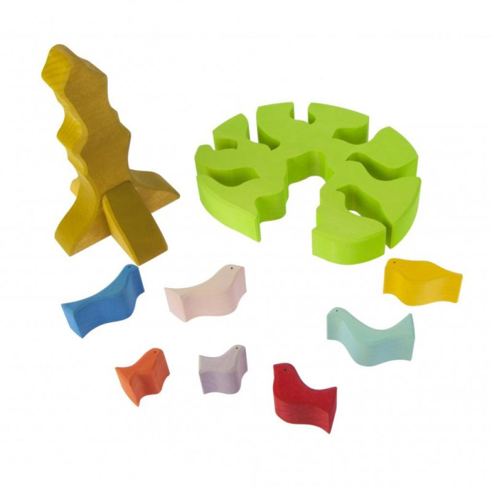 Конструктор nic деревянный Дерево с птицами светлое (NIC523097)