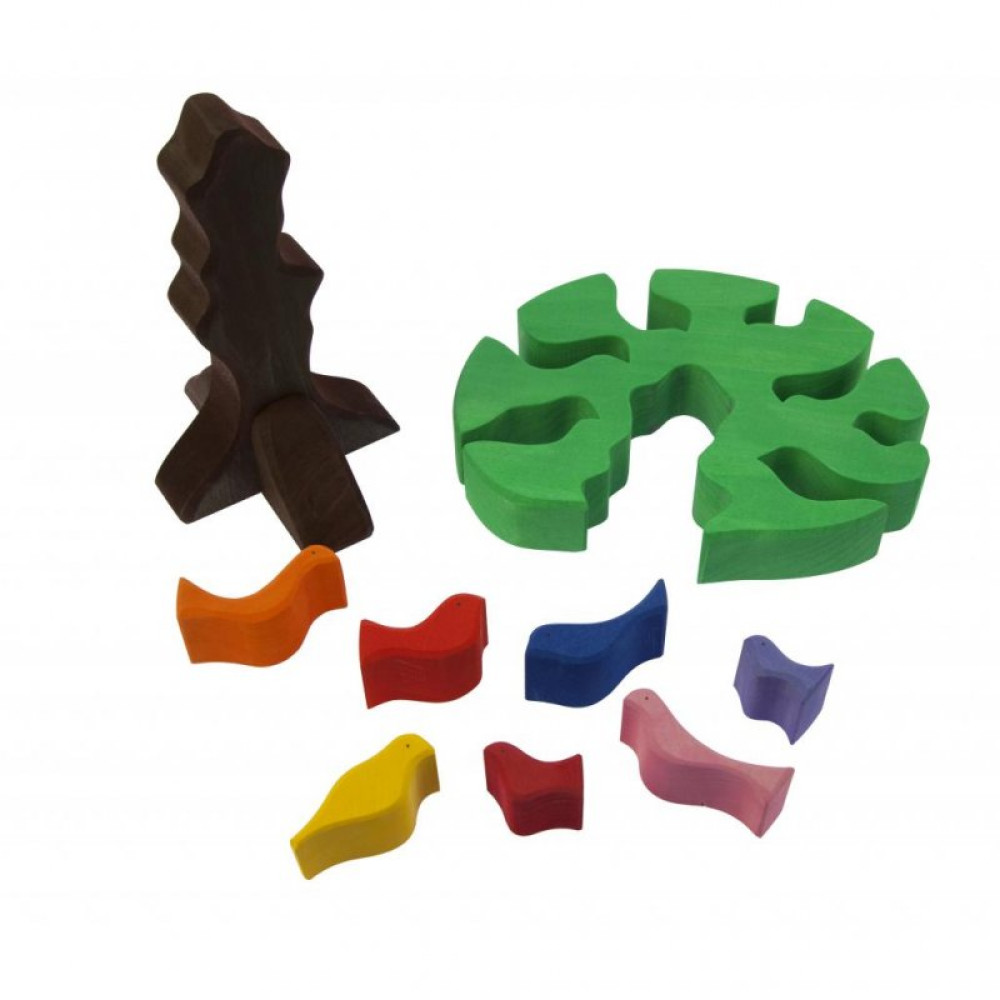 Конструктор nic деревянный Дерево с птицами темное (NIC523098)