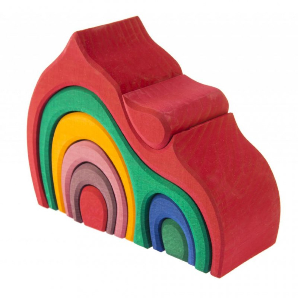 Конструктор nic деревянный Дом Габли большой красный (NIC523030)