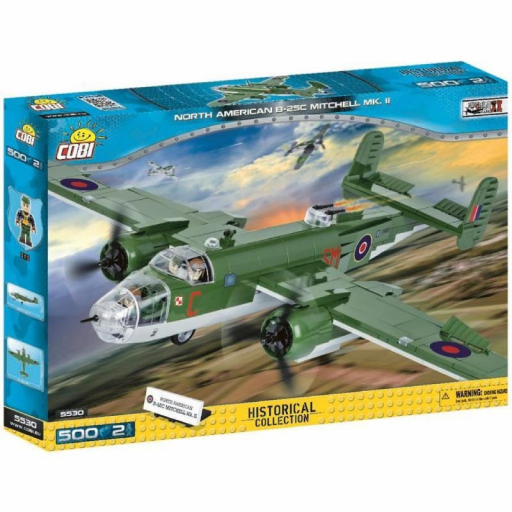 Конструктор Cobi Друга Світова Війна Літак B-25C MKII Мітчелл, 500 деталей (COBI-5530)