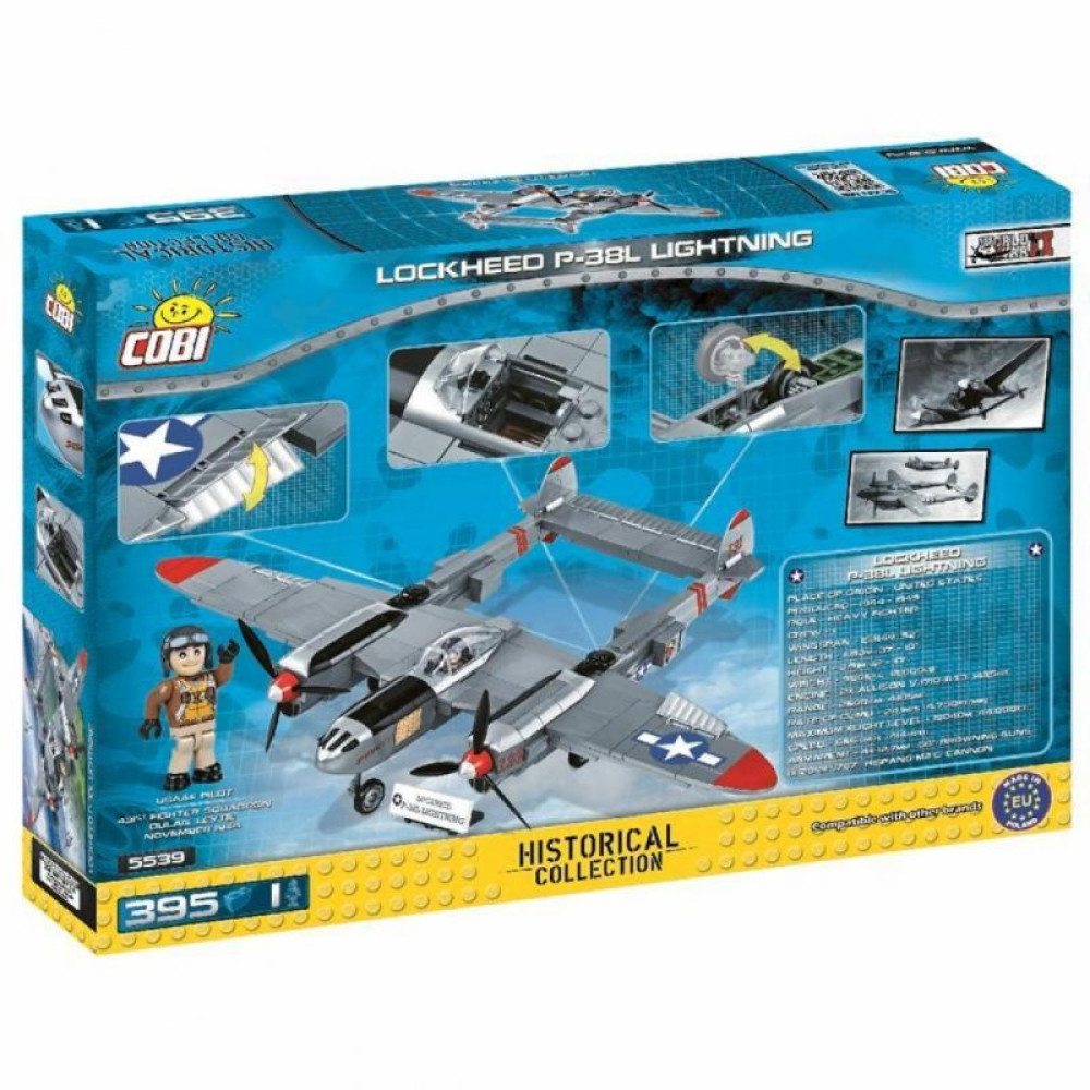 Конструктор Cobi Друга Світова Війна Літак Локхід П-38 «Лайтнінг», 395 дит (COBI-5539)