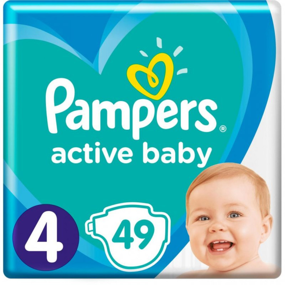 Подгузник Pampers Active Baby Maxi Размер 4 (9-14 кг), 49 шт. (8001090949851)