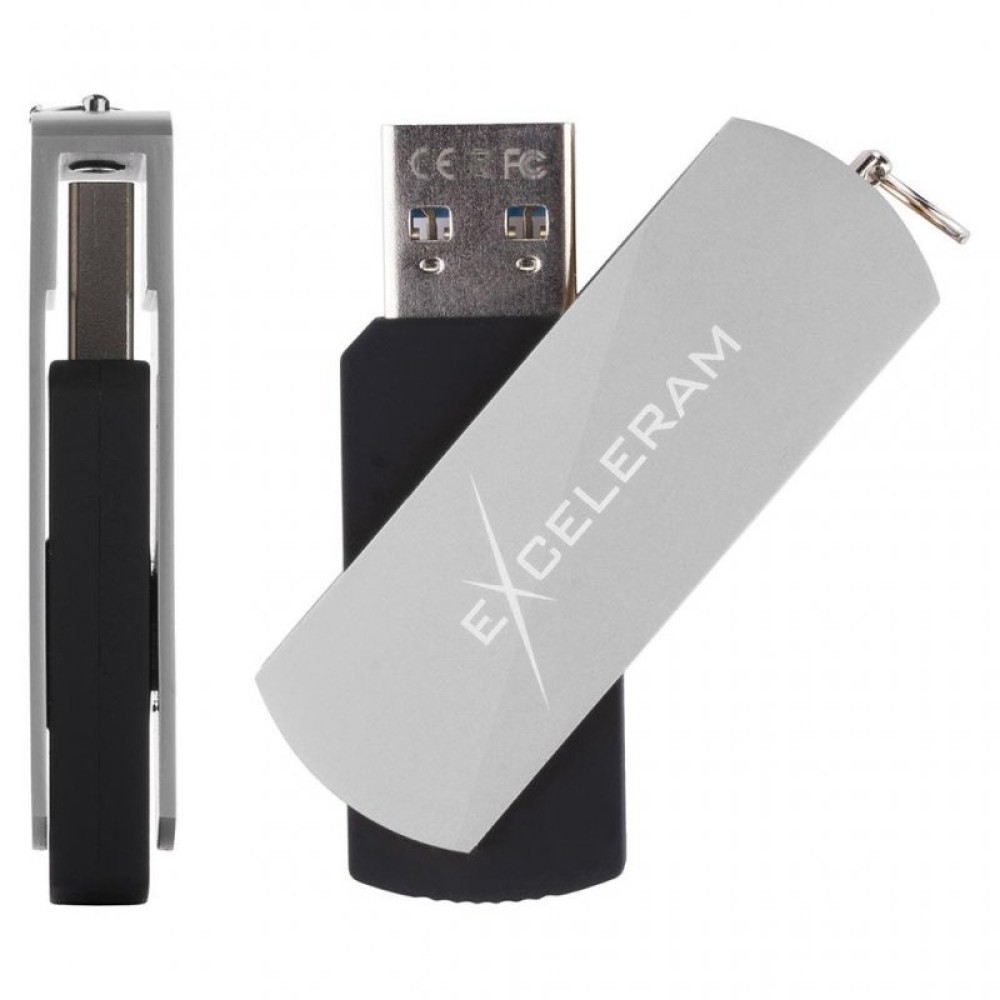 USB флеш накопитель eXceleram 128GB P2 Series Silver/Black USB 3.1 Gen 1 (EXP2U3SIB128)