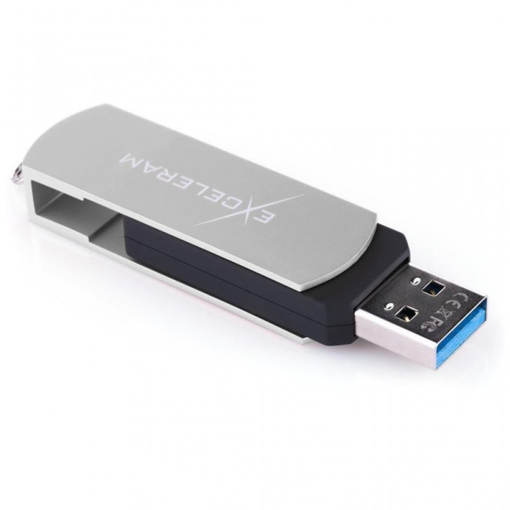 USB флеш накопитель eXceleram 128GB P2 Series Silver/Black USB 3.1 Gen 1 (EXP2U3SIB128)