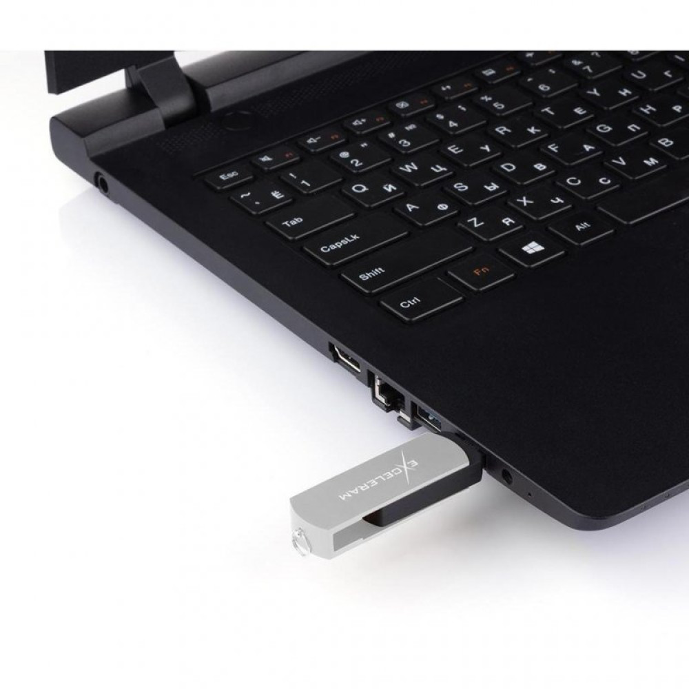 USB флеш накопитель eXceleram 128GB P2 Series Silver/Black USB 3.1 Gen 1 (EXP2U3SIB128)