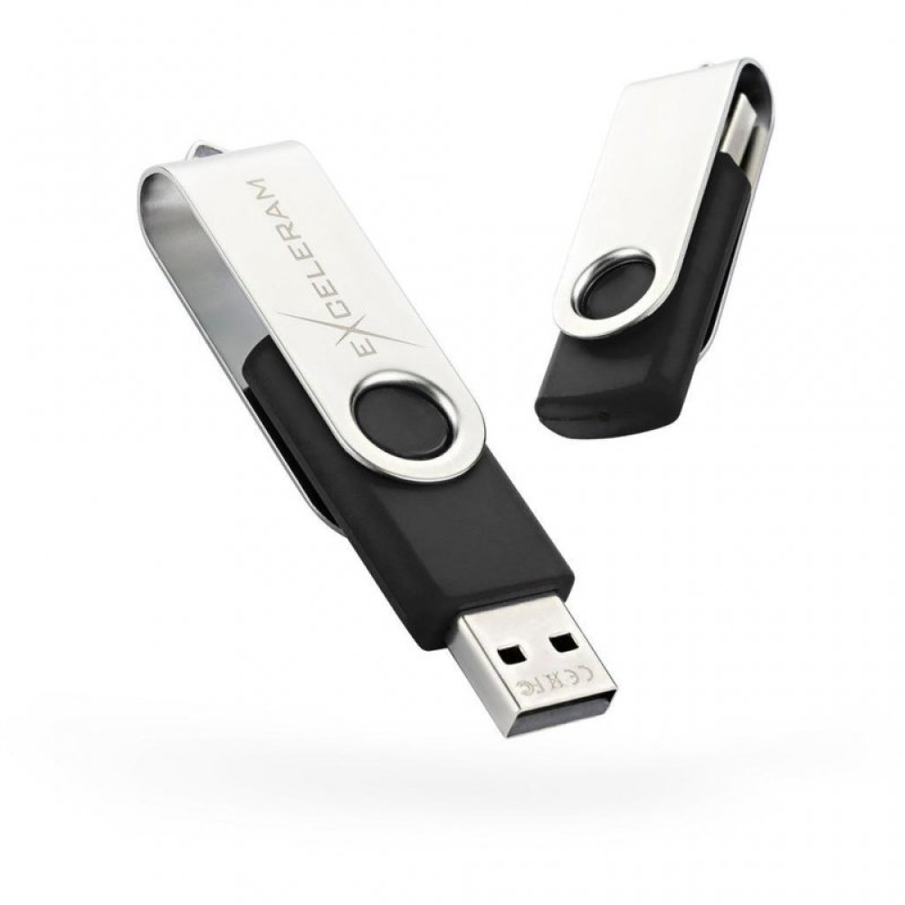 USB флеш накопитель eXceleram 64GB P1 Series Silver/Black USB 2.0 (EXP1U2SIB64)