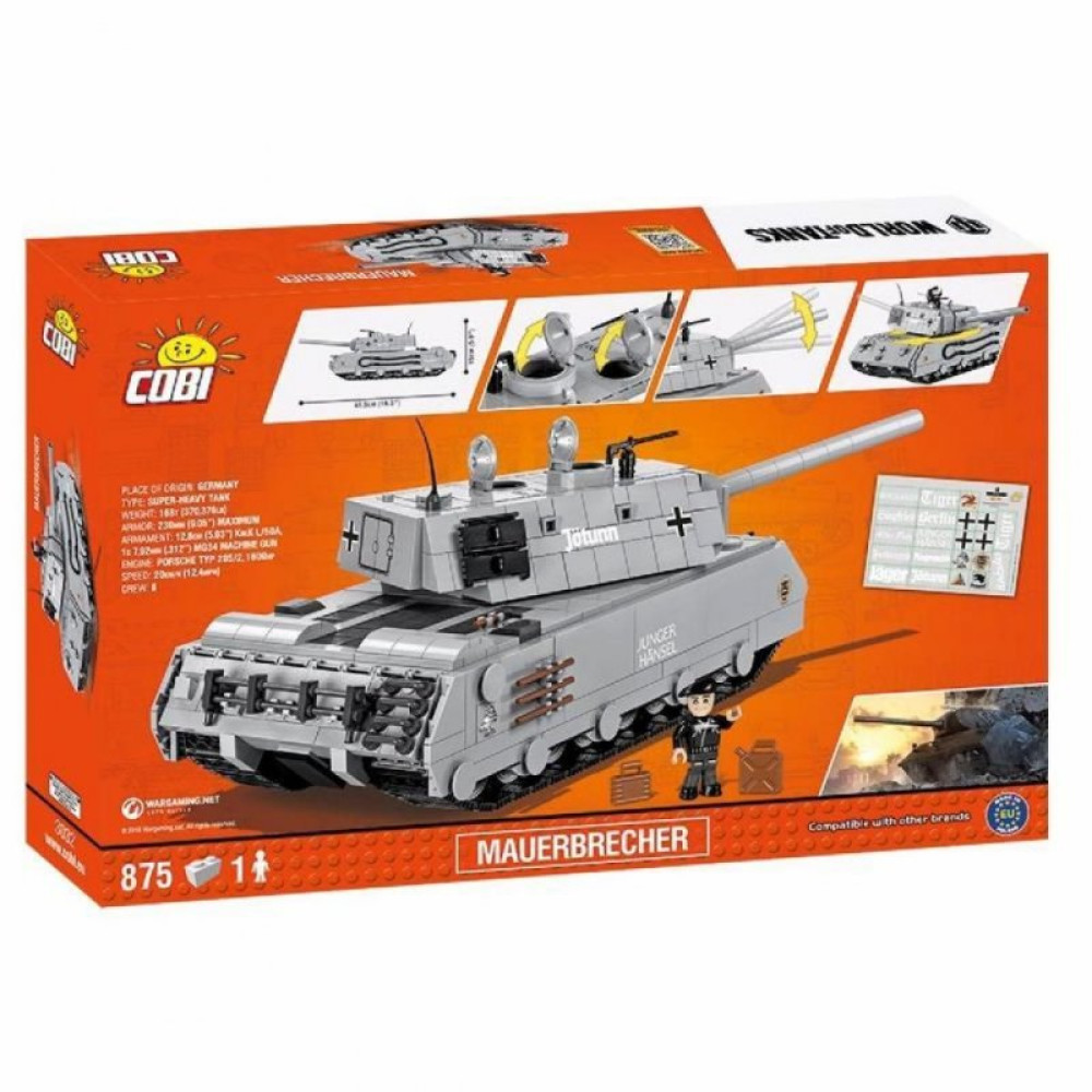 Конструктор Cobi World Of Tanks Mauerbrecher, 875 деталей (COBI-3032)