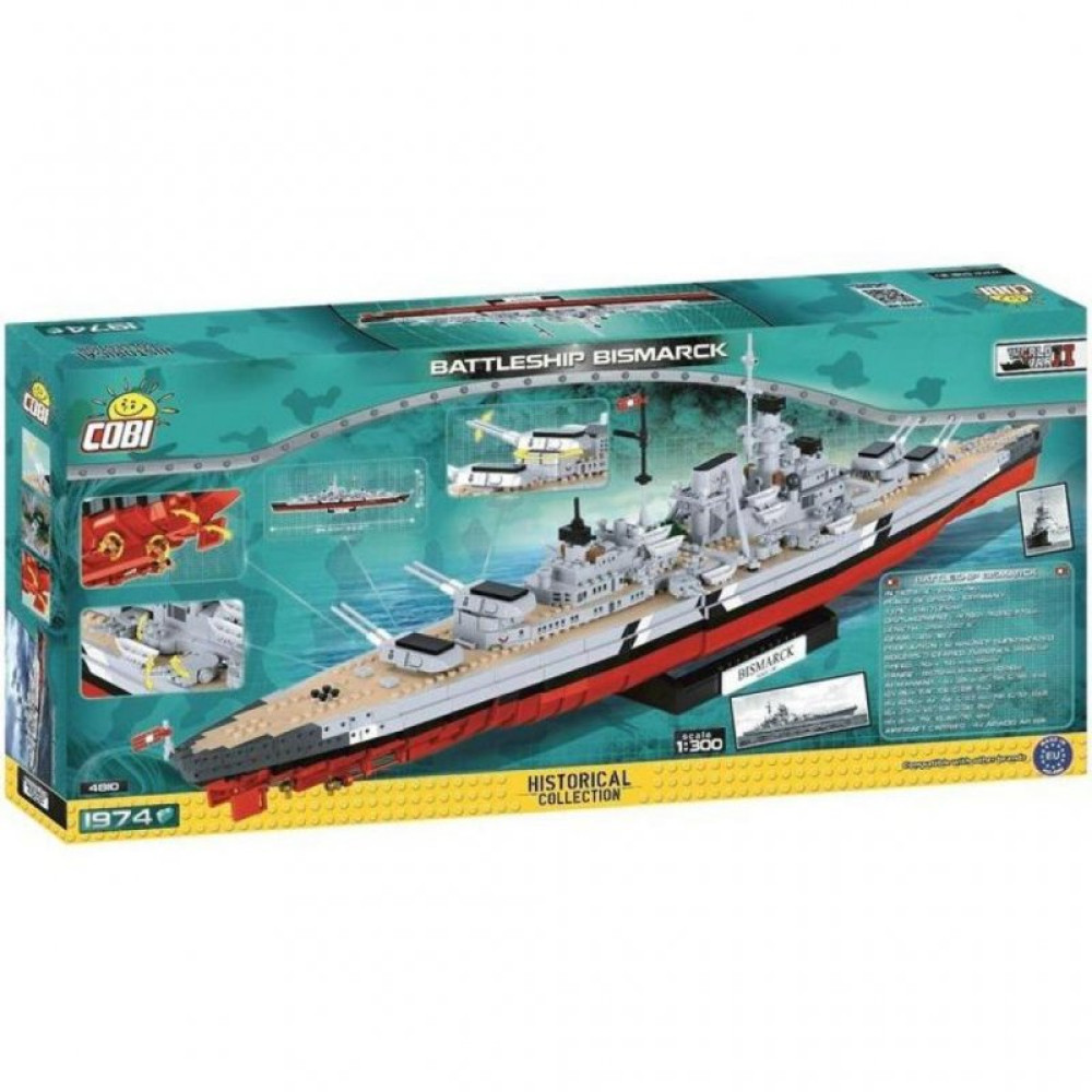 Конструктор Cobi World Of Ships Линкор Бисмарк 1974 деталей (COBI-4810)