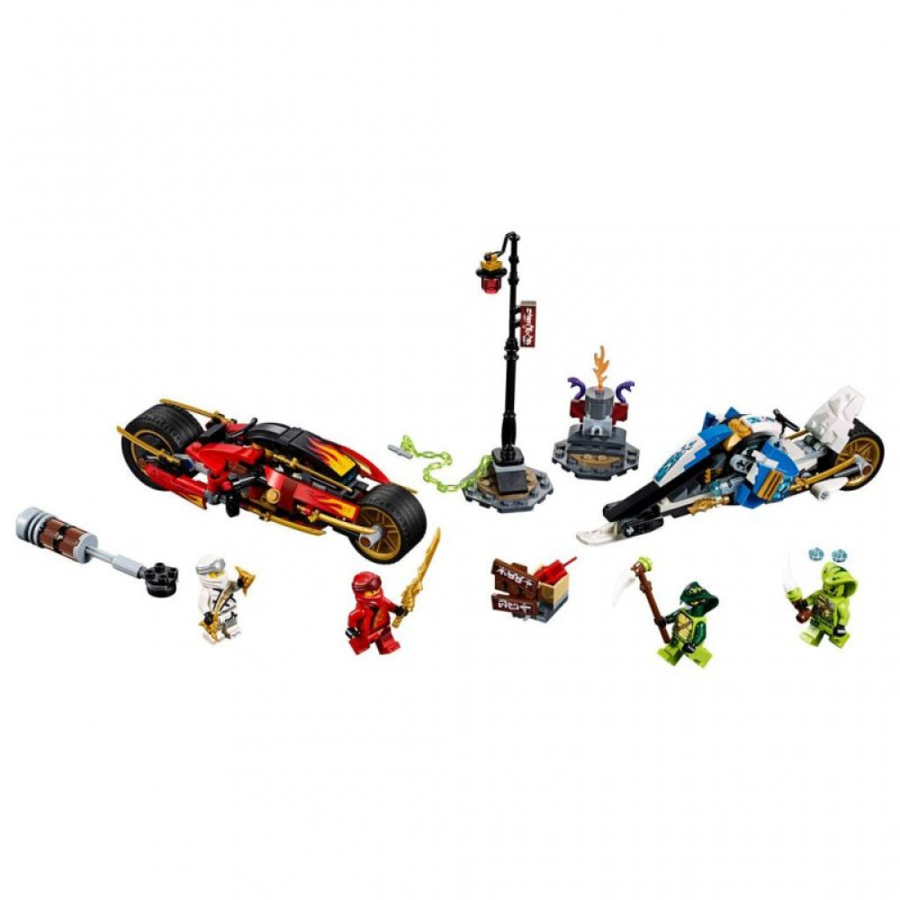 Конструктор LEGO NINJAGO Мотоцикл-клинок Кая и снегоход Зейна 376 деталей (70667)