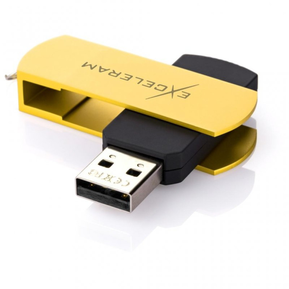 USB флеш накопитель eXceleram 64GB P2 Series Yellow2/Black USB 2.0 (EXP2U2Y2B64)