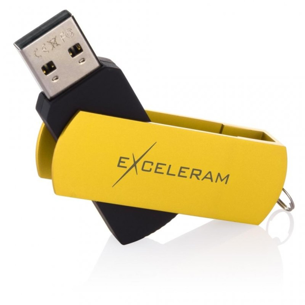 USB флеш накопитель eXceleram 64GB P2 Series Yellow2/Black USB 2.0 (EXP2U2Y2B64)