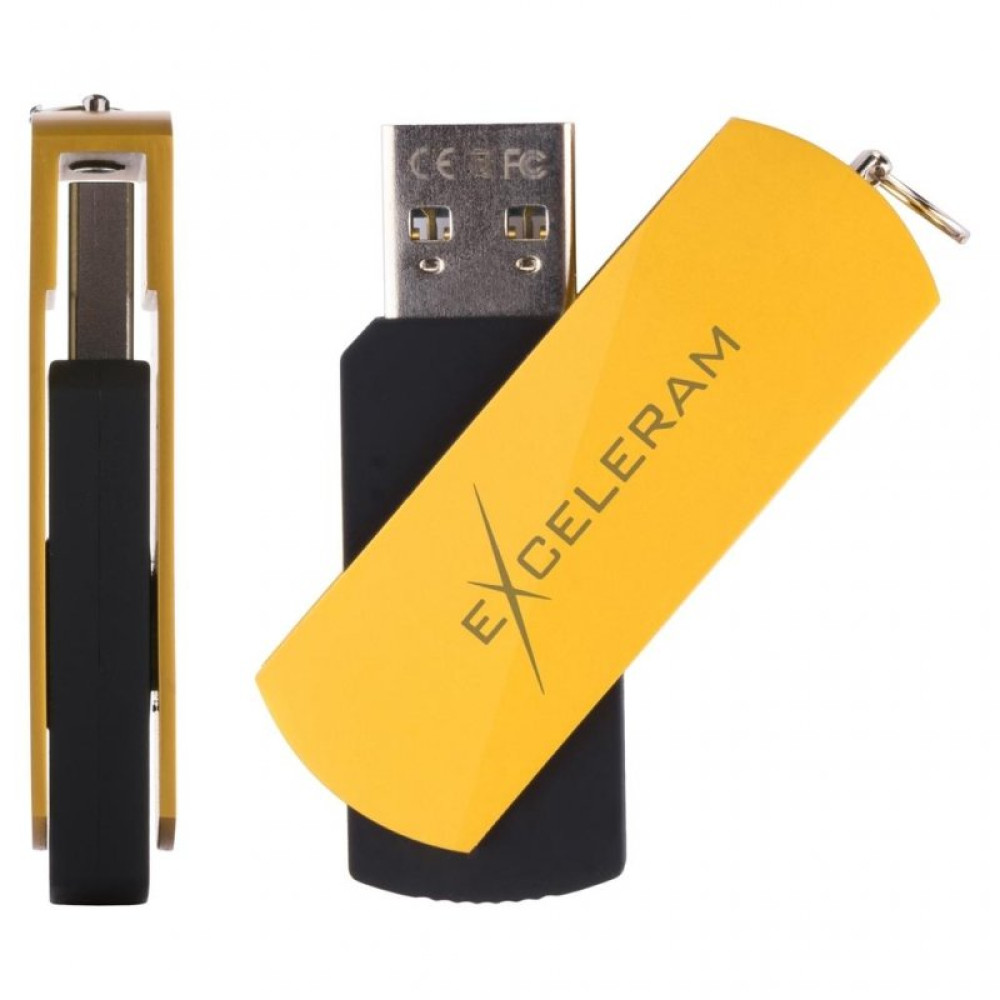 USB флеш накопитель eXceleram 64GB P2 Series Yellow2/Black USB 2.0 (EXP2U2Y2B64)