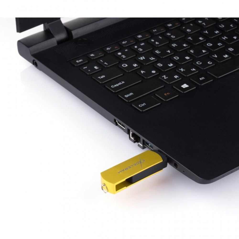 USB флеш накопитель eXceleram 64GB P2 Series Yellow2/Black USB 2.0 (EXP2U2Y2B64)