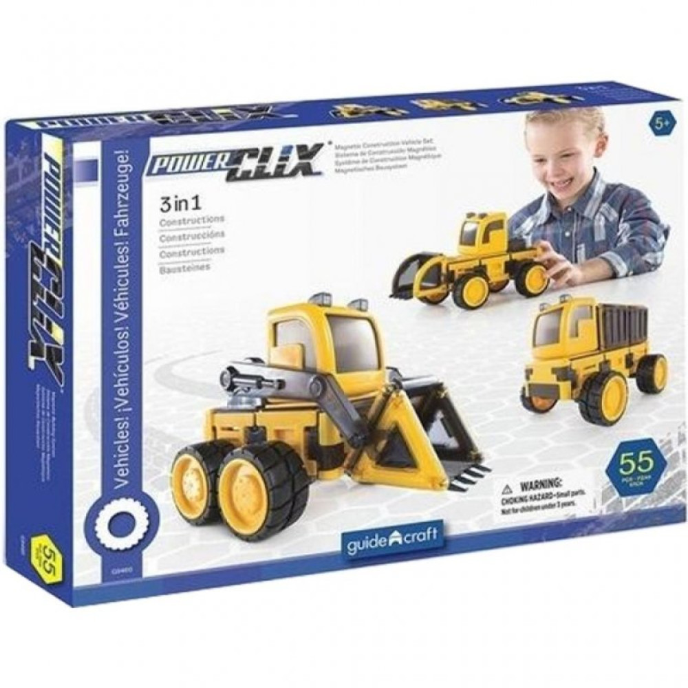Конструктор Guidecraft PowerClix Строительная техника, 55 деталей (G9460)