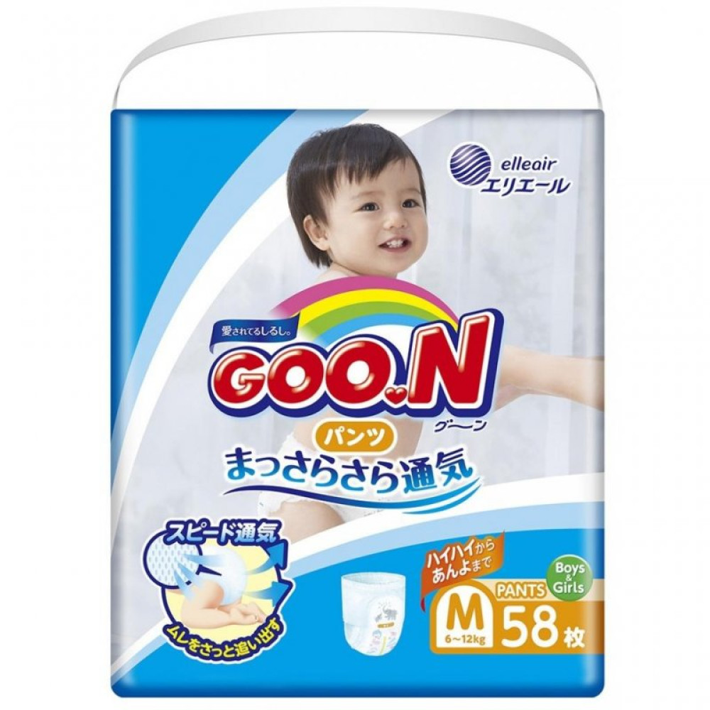 Подгузник GOO.N Трусики 6-12 кг M, унисекс, 58 шт (853626) Подгузник GOO.N Трусики 6-12 кг M, унисекс, 58 шт (853626)