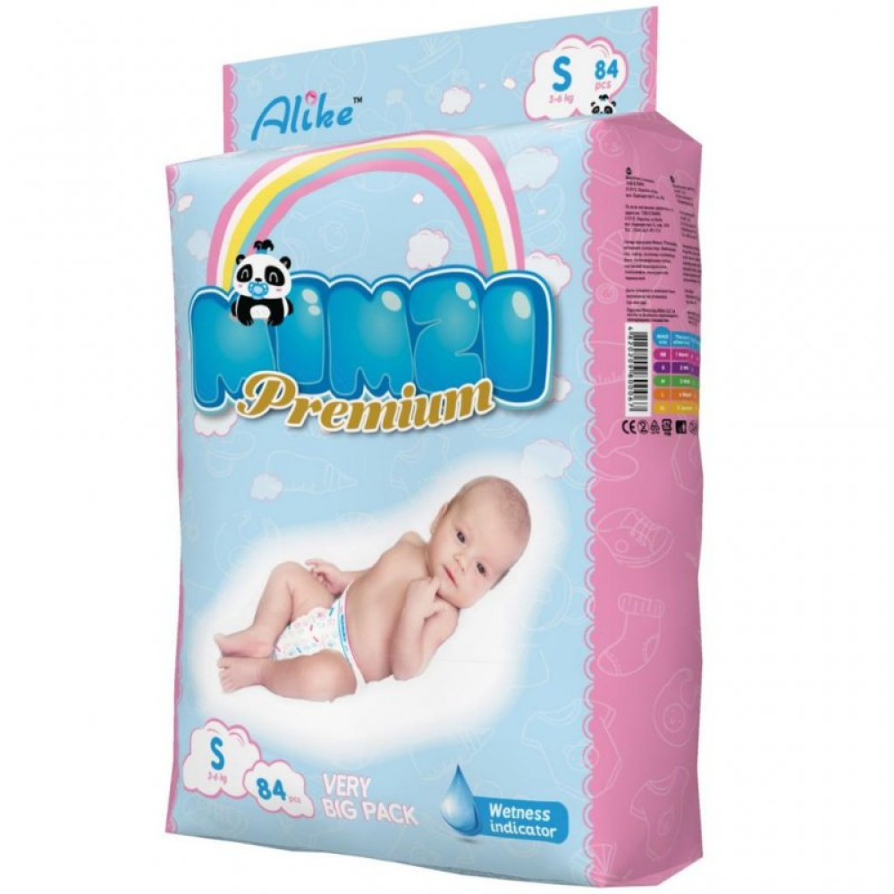 Подгузник Mimzi S 3-6 кг 84 шт (MDS84)