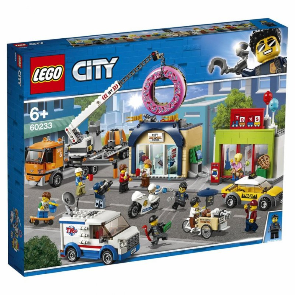Конструктор LEGO City Открытие магазина по продаже пончиков 790 деталей (60233)