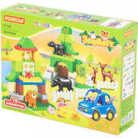 Конструктор Polesie Макси Зоопарк 78 элементов в коробке (77745)