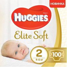 Подгузник Huggies Elite Soft 2 Mega (4-6 кг) 100 шт (50x2) (5029054568743) Подгузник Huggies Elite Soft 2 Mega (4-6 кг) 100 шт (50x2) (5029054568743)