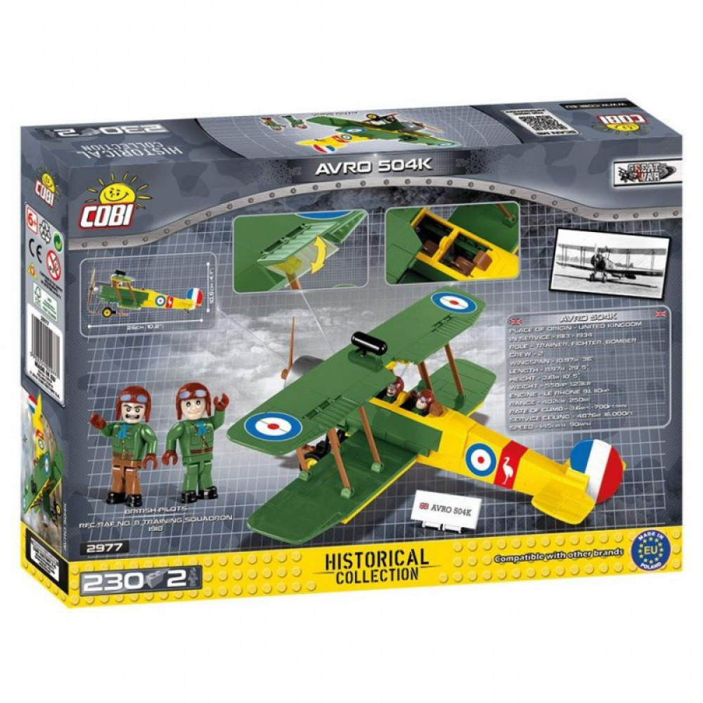 Конструктор Cobi Самолет AVRO 504K 230 деталей (COBI-2977)