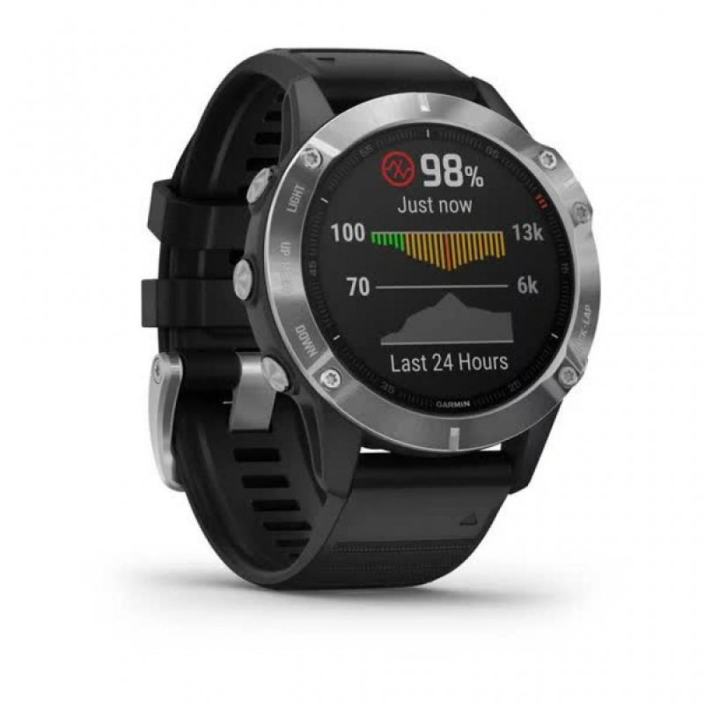 Смарт-часы Garmin Fenix 6 silver with Black Band (010-02158-00)