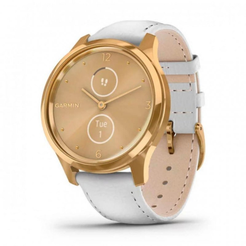 Смарт-часы Garmin Vivomove Luxe 24K Gold PVD Stainless Steel Case with White I (010-02241-08)