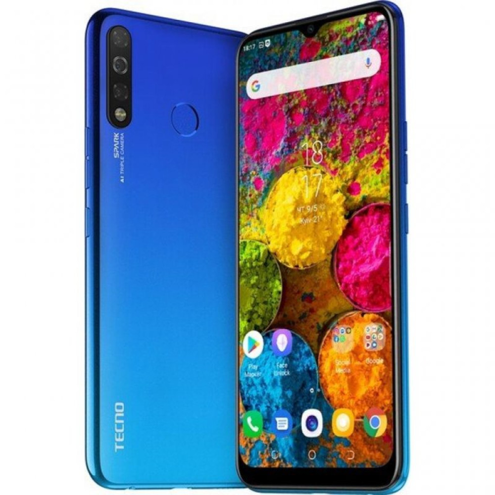 Мобильный телефон TECNO KC2 (Spark 4 3/32Gb) Vacation Blue (4895180751073)