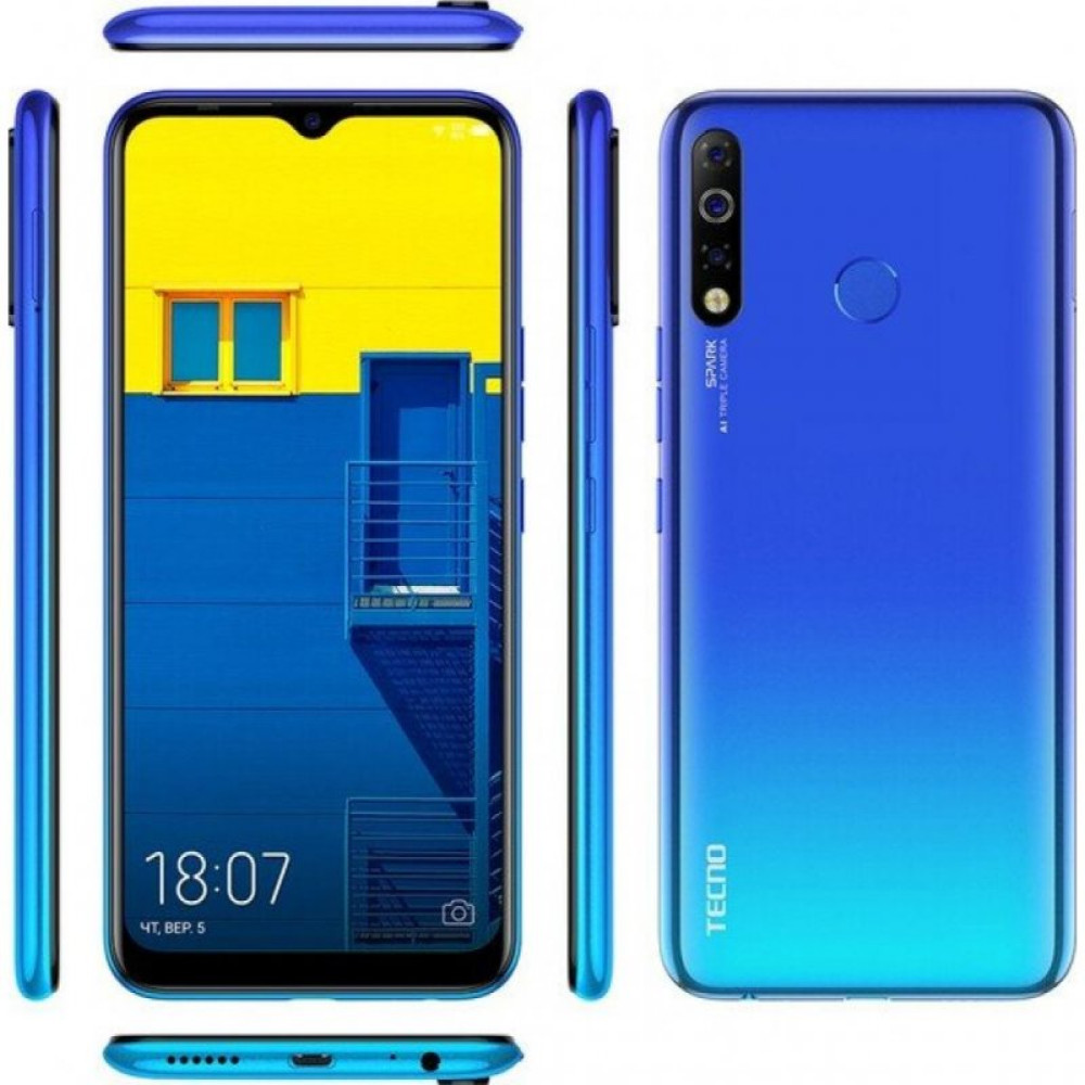 Мобильный телефон TECNO KC2 (Spark 4 3/32Gb) Vacation Blue (4895180751073)