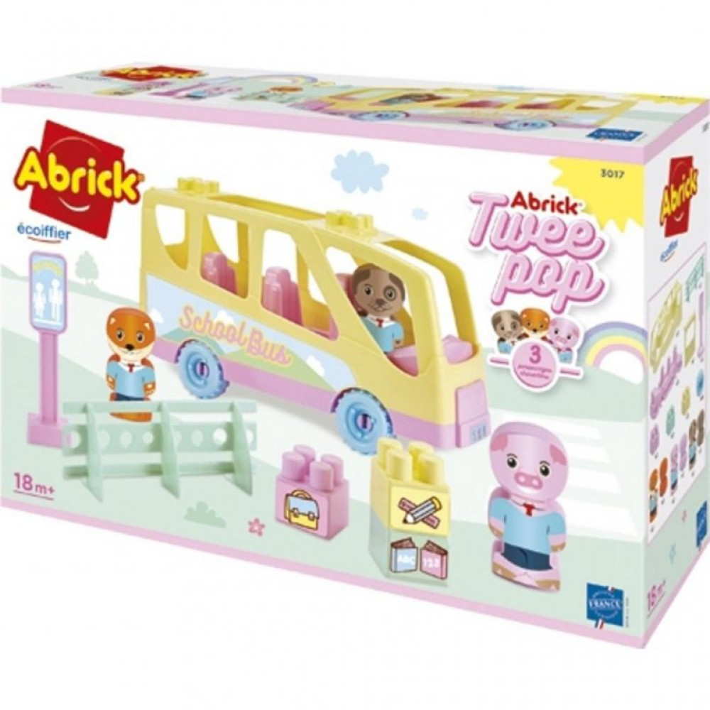 Конструктор Ecoiffier Веселые друзья. школьный автобус (003017)