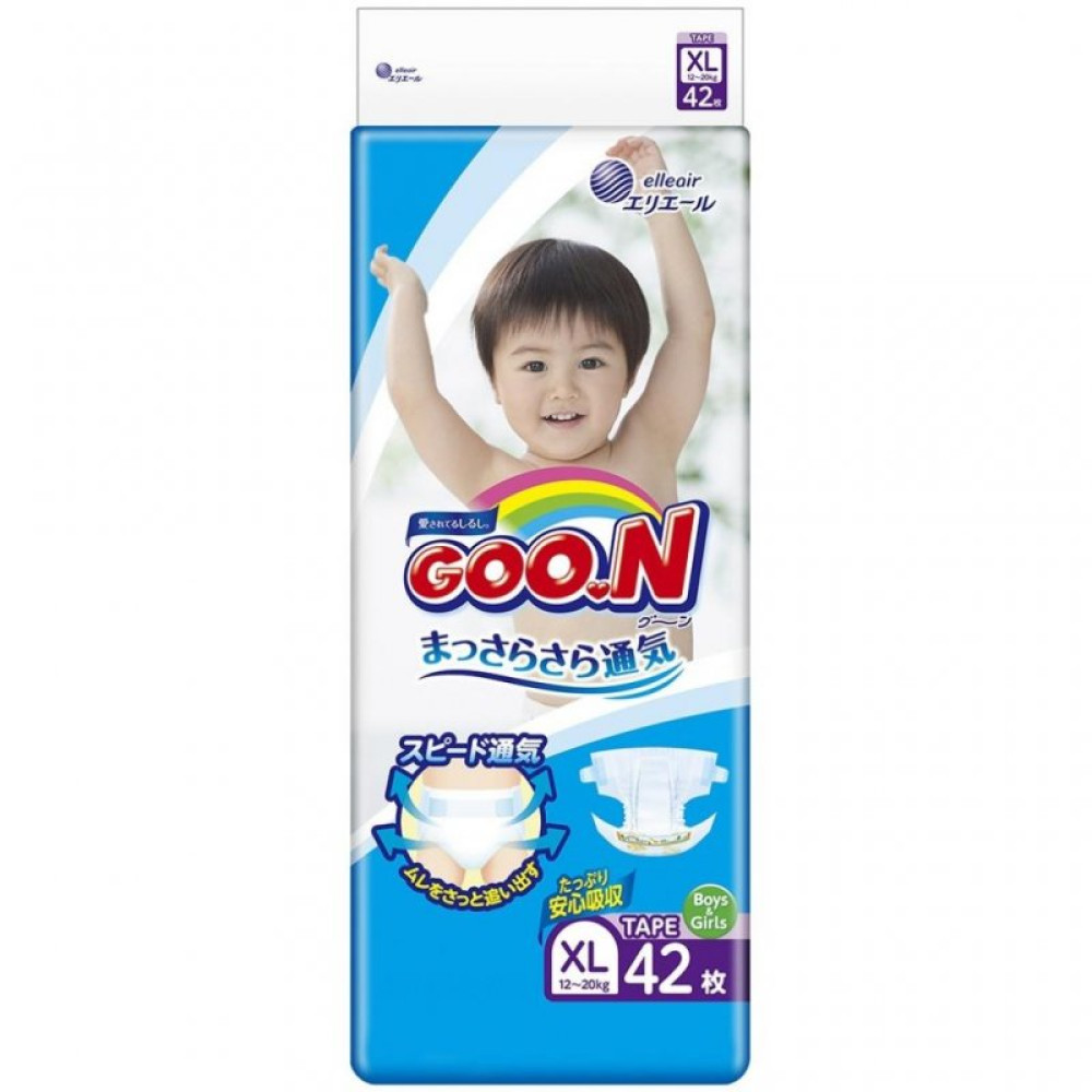 Подгузник GOO.N 12-20 кг, XL, 42 шт унисекс (853945)