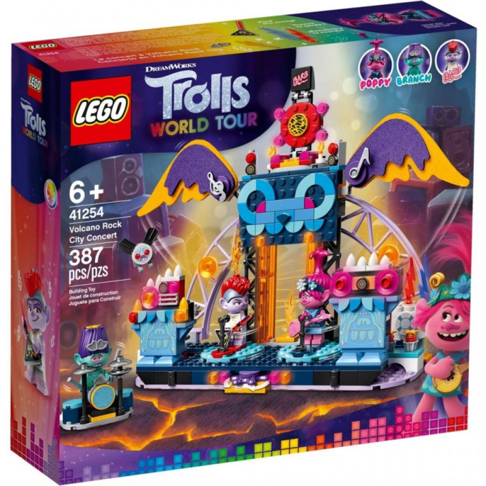 Конструктор LEGO Trolls Концерт в городе Рок-на-Вулкане 387 деталей (41254)