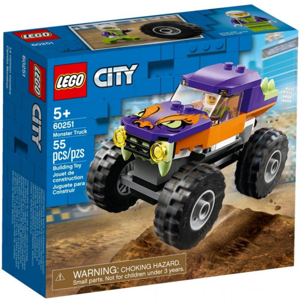 Конструктор LEGO City Great Vehicles Монстр-трак 55 деталей (60251) Конструктор LEGO City Great Vehicles Монстр-трак 55 деталей (60251)