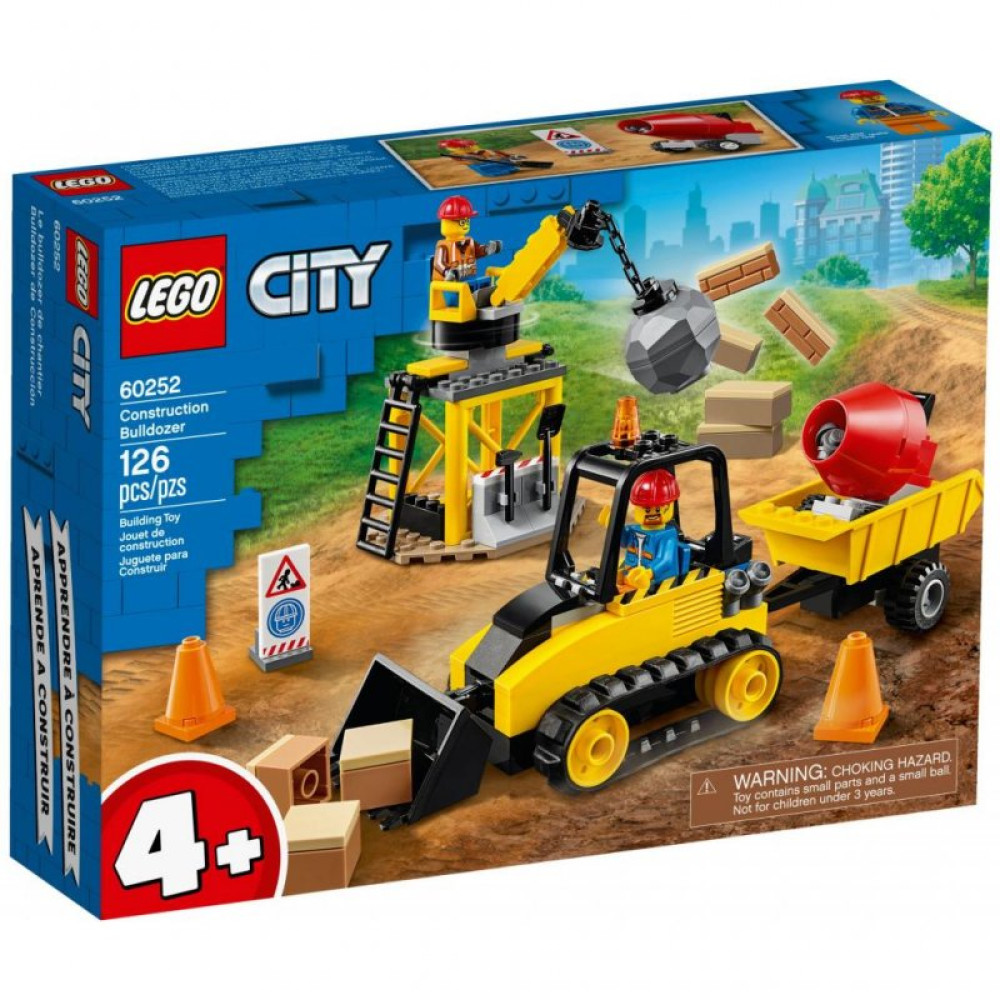 Конструктор LEGO City Great Vehicles Будівельний бульдозер 126 деталей (60252)