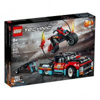 Конструктор LEGO Technic Каскадерська вантажівка й мотоцикл 610 деталей (42106)