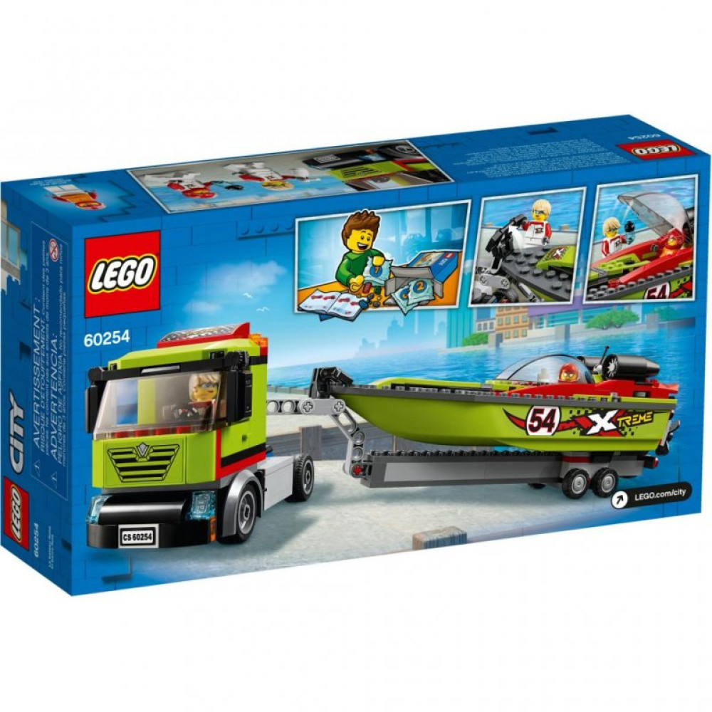 Конструктор LEGO City Great Vehicles Перевізник гоночного катера 238 деталей (60254)