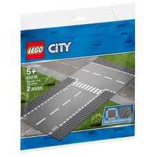 Конструктор LEGO City Прямой и Т-образный перекрёсток 2 детали (60236)