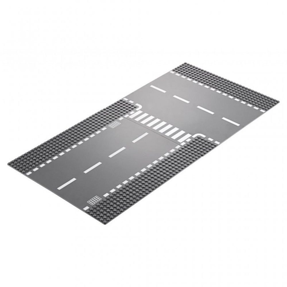 Конструктор LEGO City Прямой и Т-образный перекрёсток 2 детали (60236)