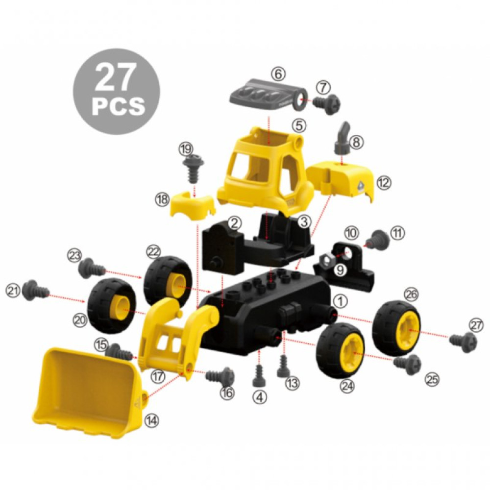 Конструктор Diy Spatial Creativity Бульдозер 27 деталей (CJ-1365042)
