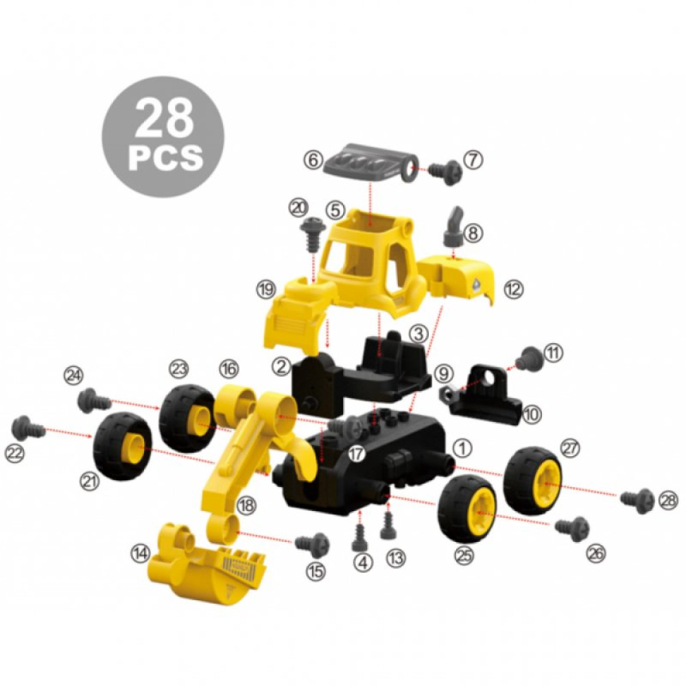 Конструктор Diy Spatial Creativity Экскаватор 28 деталей (CJ-1365030)