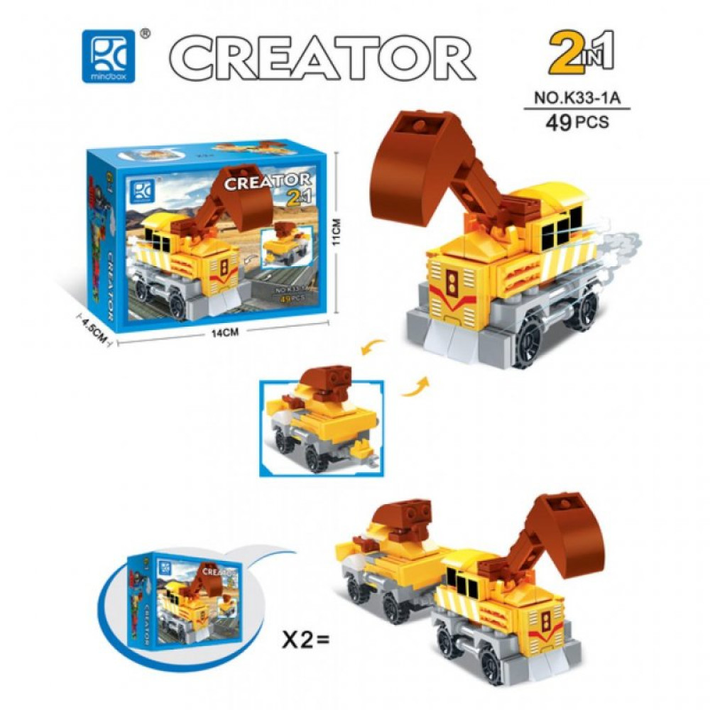 Конструктор Mindbox CREATOR TRAIN 2in1 в ассорт. (K33A)
