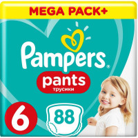 Подгузник Pampers трусики Pants Extra Large Размер 6 (15+ кг), 88 шт (4015400697558)