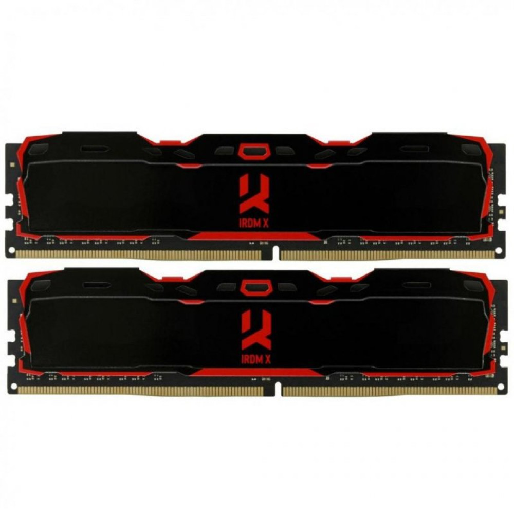 Модуль памяти для компьютера DDR4 16GB (2x8GB) 3000 MHz Iridium X Black GOODRAM (IR-X3000D464L16S/16GDC)