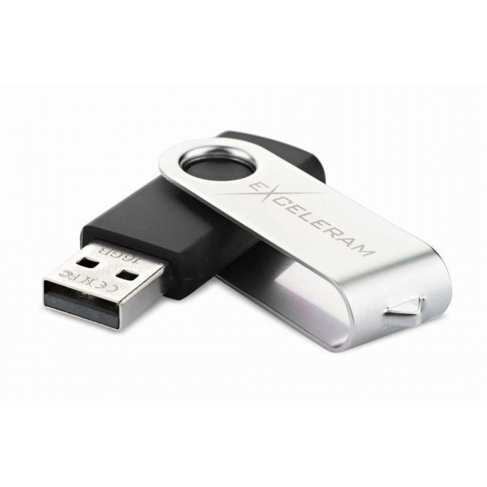 USB флеш накопитель eXceleram 8GB P1 Series Silver/Black USB 2.0 (EXP1U2SIB08)