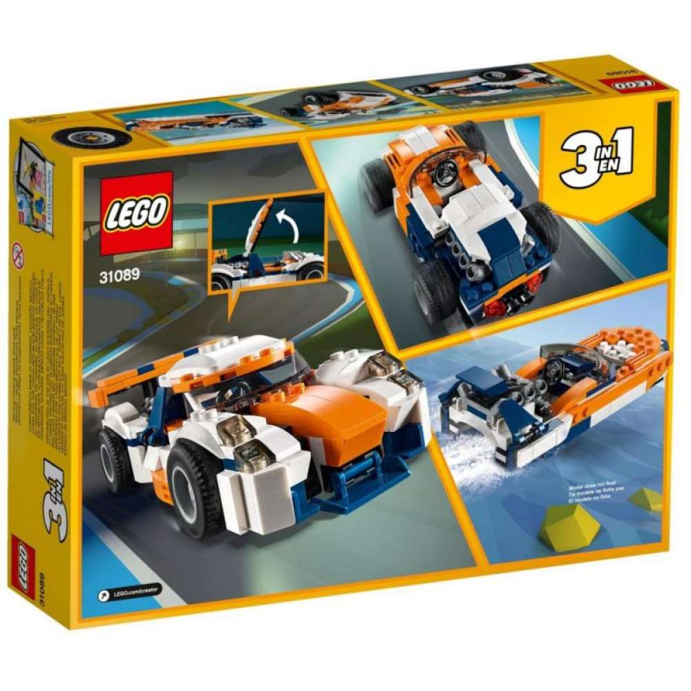Конструктор LEGO Creator Оранжевый гоночный автомобиль 221 деталь (31089)