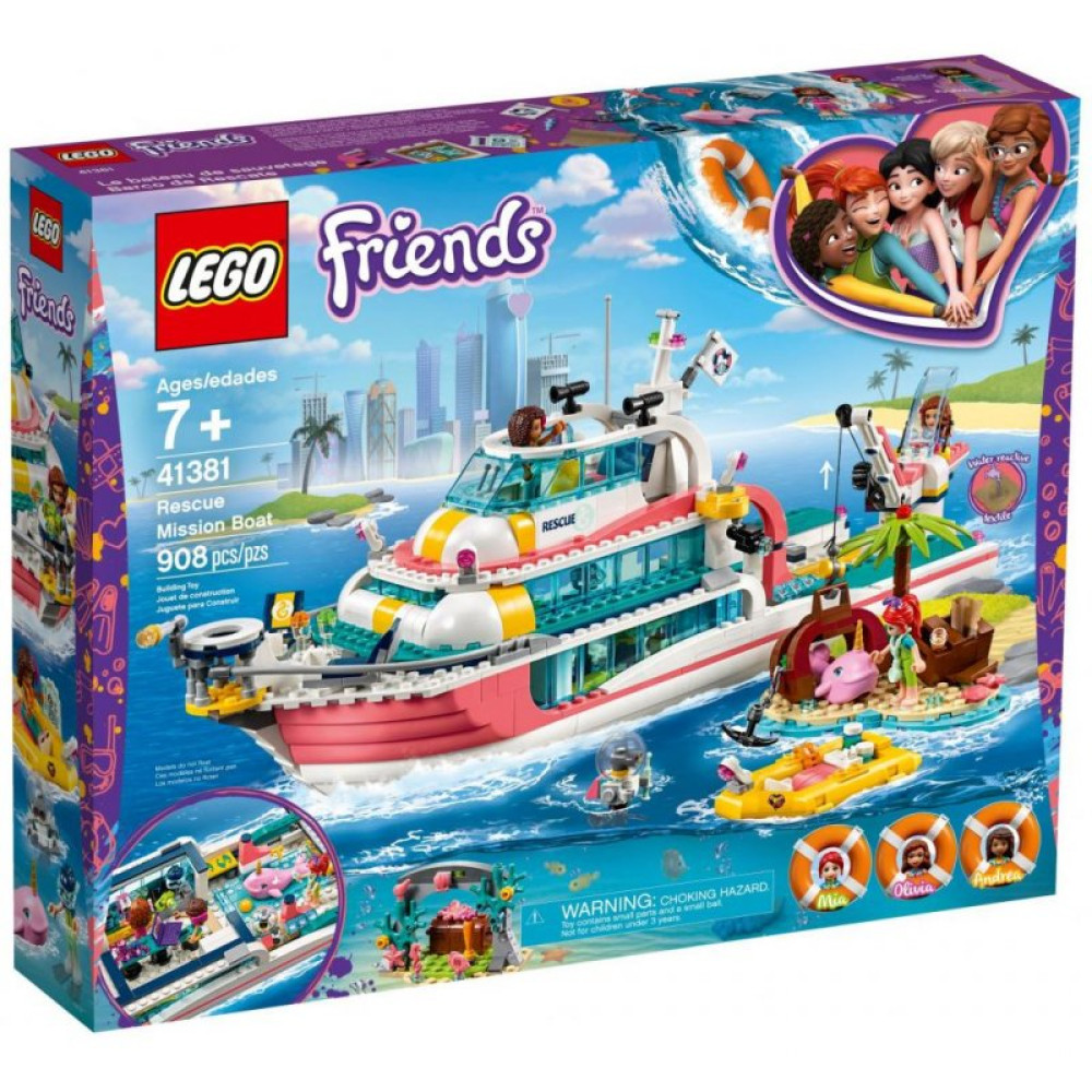Конструктор LEGO Friends Катер для спасательных операций 908 деталей (41381)