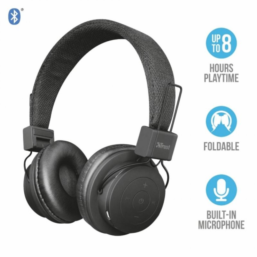 Наушники Trust Leva Wireless Over-Ear Mic Black (21754)