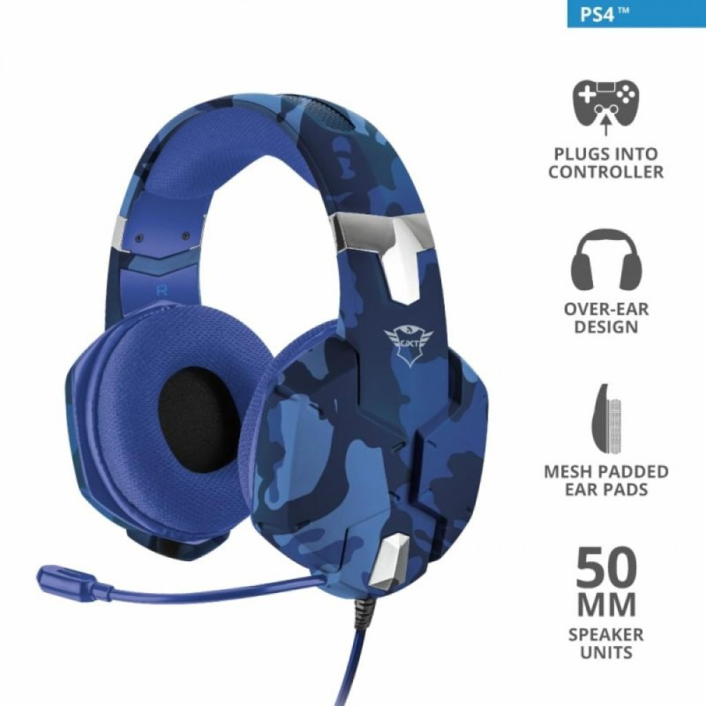 Наушники Trust GXT 322B Carus Gaming Headset for PS4 3.5mm BLUE (23249)