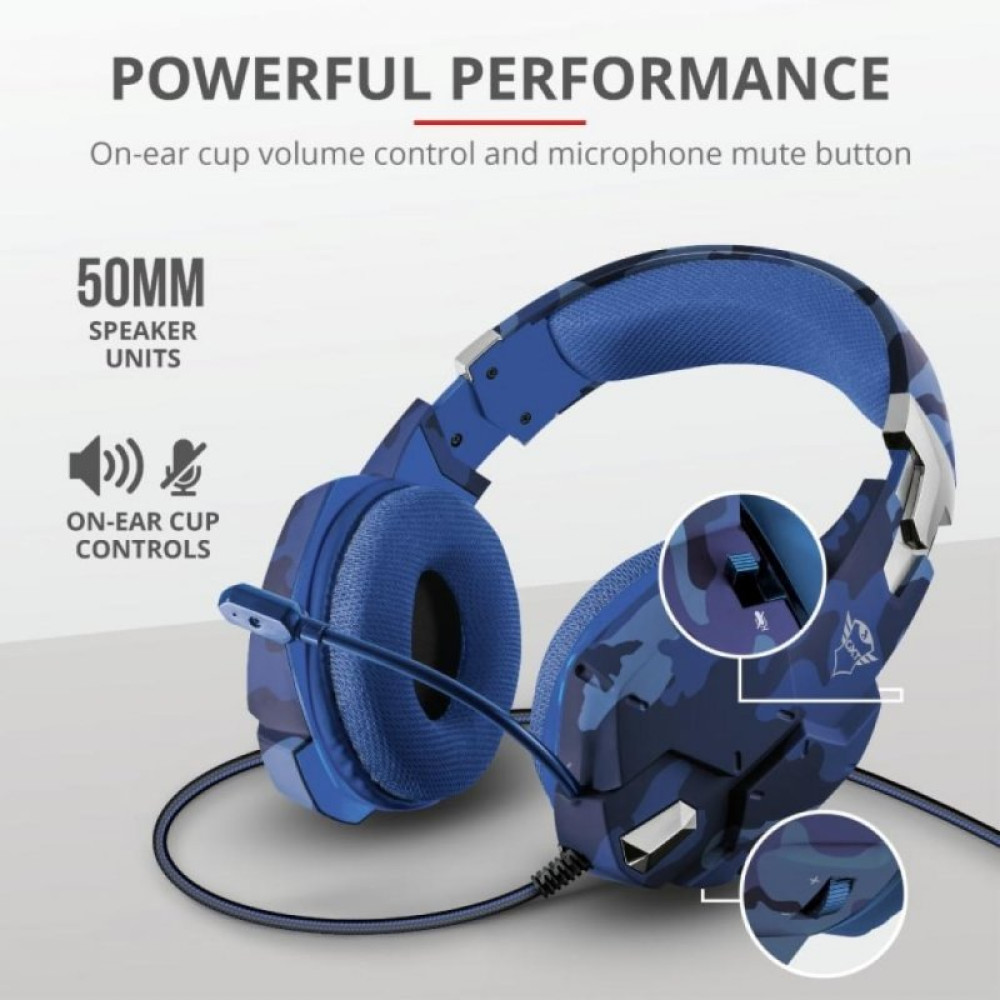 Наушники Trust GXT 322B Carus Gaming Headset for PS4 3.5mm BLUE (23249)