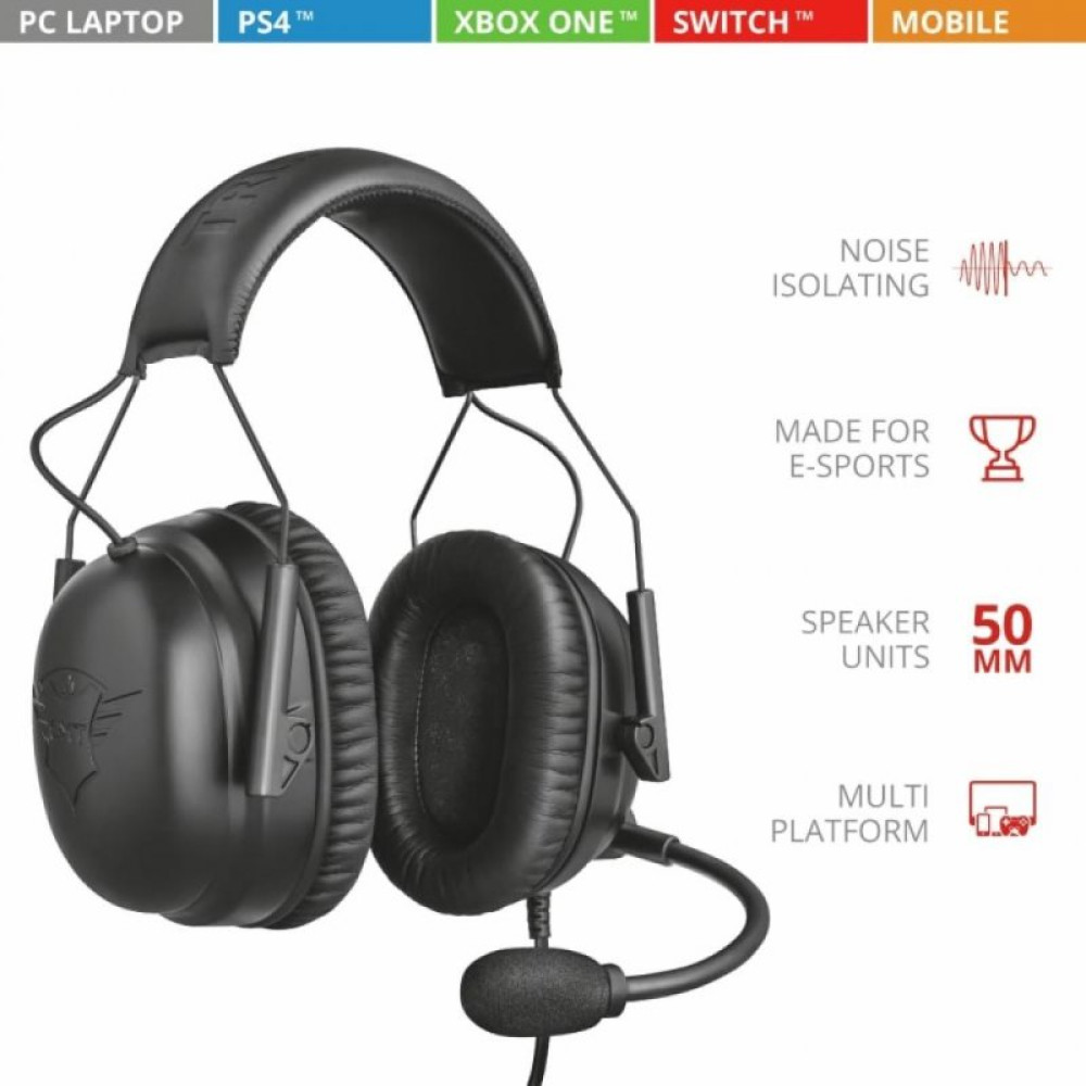 Наушники Trust GXT 444 Wayman Pro Gaming Headset BLACK (23248)
