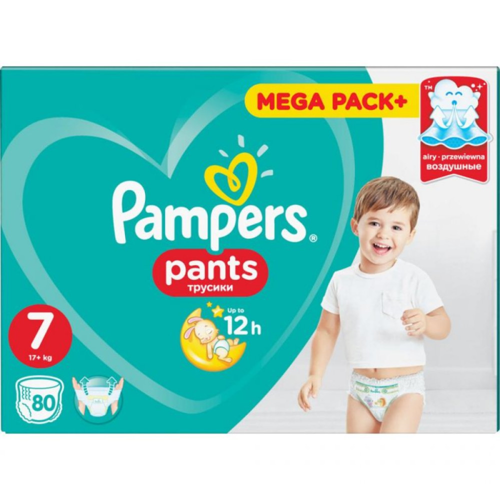 Подгузник Pampers трусики Pants Размер 7 (17+ кг), 80 шт (8001841133812)